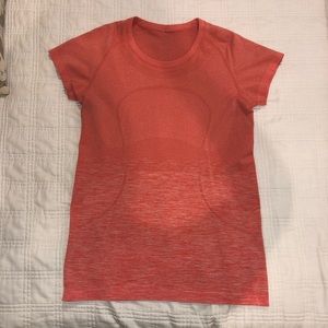 Lululemon swiftly tech top,orange, size 10.